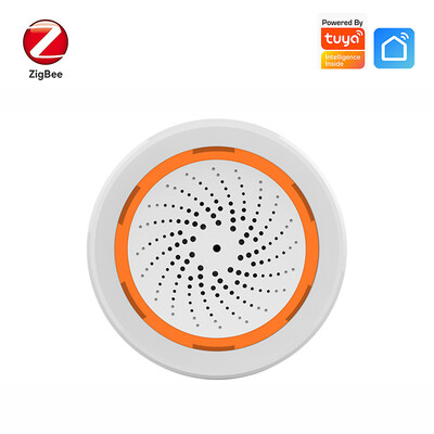 „Tuya Zigbee WiFi“ išmaniosios sirenos aliarmo jutiklis „Smart Home Security Apsauga“ Garso šviesos įspėjimo sirena veikia su „Tuya Smart Life“ programa