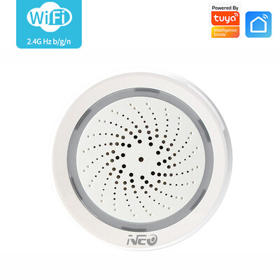 „Tuya Zigbee WiFi“ išmaniosios sirenos aliarmo jutiklis „Smart Home Security Apsauga“ Garso šviesos įspėjimo sirena veikia su „Tuya Smart Life“ programa