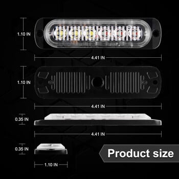 Sync Led Warning Strobe Light 6W Styling Car Strobo Φώτα που αναβοσβήνουν Μπάρες για φορτηγά Σήμα καταστρώματος πλέγματος Λάμπα συναγερμού έκτακτης ανάγκης 12v