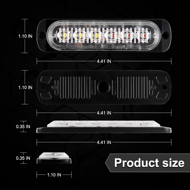 Sünkroonitud LED-hoiatusvalgusti 6W autostiilis strobo-vilkuvad tuled veoautode iluvõre tekk signaali avariihäire lamp 12v