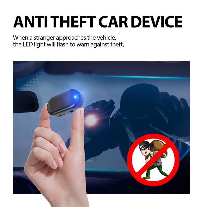 Päikeseenergial töötava auto võltsturvatuli Ülimalt ere vilkuv imitatsioonlamp juhtmevaba strobosignaali vargusvastane hoiatuslamp