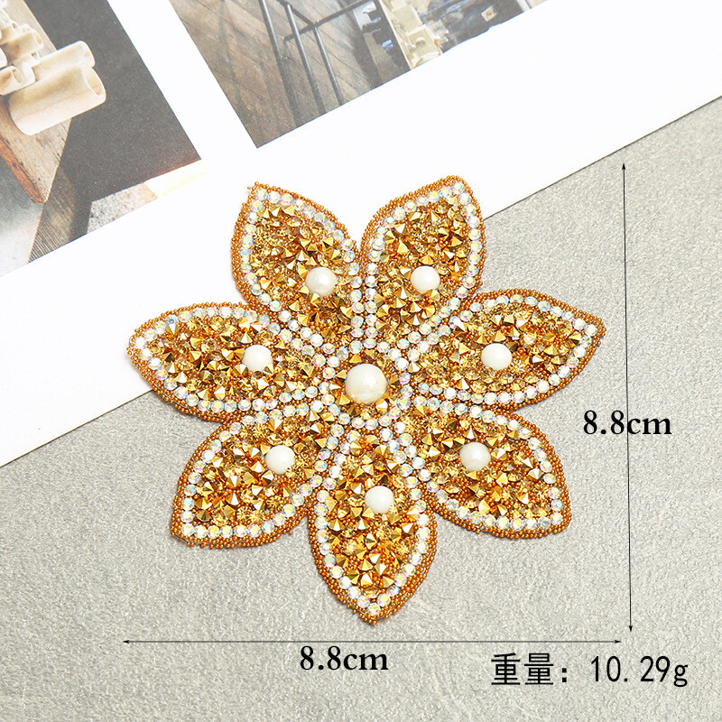 Jauns korejiešu stila rhinestones krāsa ziedu sveķu karstā dimanta karstā glezna DIY apģērbu aksesuāri ziedu auduma plāksteris