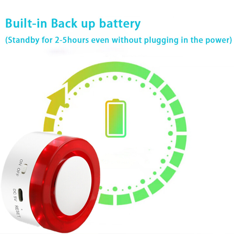 Lielas skaņas zibspuldzes zibspuldzes sirēna bezvadu 433Mhz mājas drošības signalizācijas sistēmas saimniekdators Alexa Google balss vadība WiFi Tuya viedā vārteja