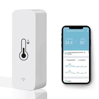 WiFi temperatuuri niiskuse tester majapidamistermomeeter Multifunktsionaalne hügromeeter, mis ühildub Alexa Google Home Cozylife`iga