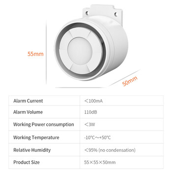 Staniot SR100 Red Mini Ενσύρματη ανθεκτική 110dB Κόρνα σειρήνας δυνατά εσωτερικού χώρου για ασφάλεια σπιτιού Ήχος για gsm ασύρματο σύστημα συναγερμού DC5V