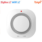 Tuya Smart WiFi/Zigbee suitsuandur Nutikas tulekahjualarm Progressiivne heli fotoelektriline suitsuandur Töö Tuya Zigbee jaoturiga