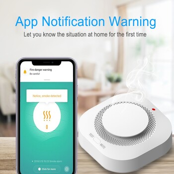 Tuya Smart WiFi/Zigbee ανιχνευτής καπνού Έξυπνος συναγερμός πυρκαγιάς Προοδευτικός ήχος φωτοηλεκτρικός αισθητήρας καπνού Εργασία με Tuya Zigbee Hub