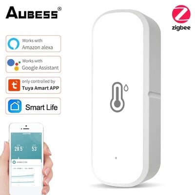 Tuya WIFI / ZigBee Inteligentný senzor teploty a vlhkosti Napájaný z batérie ZigBee Inteligentné zabezpečenie domácnosti Funguje s Alexa Google Home