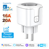 Ewelink Smart WiFi Priză UE 16A/20A cu funcție de temporizare de monitorizare a puterii Priză Control vocal pentru Alexa Google Home Alice