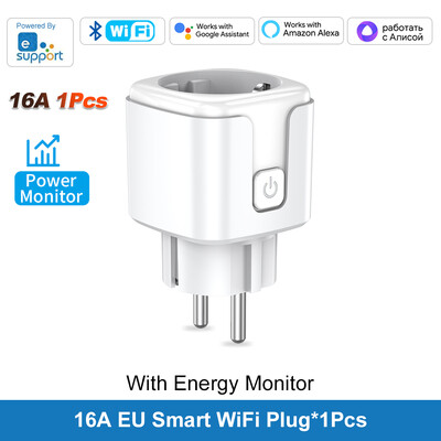 Ewelink Smart WiFi Priză UE 16A/20A cu funcție de temporizare de monitorizare a puterii Priză Control vocal pentru Alexa Google Home Alice