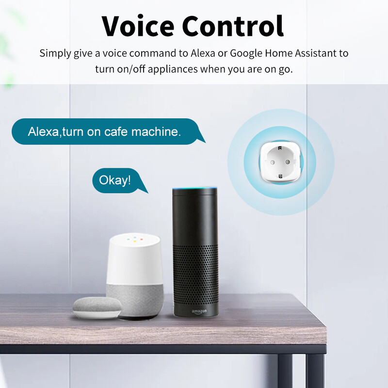 Ewelink Smart WiFi Priză UE 16A/20A cu funcție de temporizare de monitorizare a puterii Priză Control vocal pentru Alexa Google Home Alice
