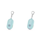 2X alarmă sonoră de urgență reîncărcabilă, inel personal de sirenă de urgență tare de 130 DB cu lumină LED, pentru femei, copii, etc.