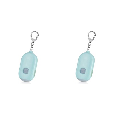 2X alarmă sonoră de urgență reîncărcabilă, inel personal de sirenă de urgență tare de 130 DB cu lumină LED, pentru femei, copii, etc.