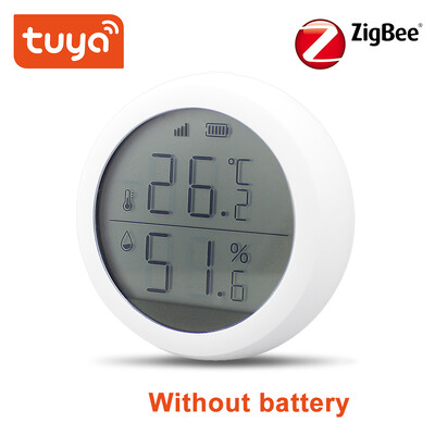 Senzor de temperatură și umiditate Tuya Zigbee cu afișaj LCD Cu baterie Senzor de alarmă de securitate pentru scenă de automatizare la domiciliu