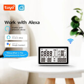 Tuya WiFi 3 az 1-ben CO mérő szén-monoxid érzékelő hőmérséklet és páratartalom teszter háztartási levegőminőség monitor higrotermográf