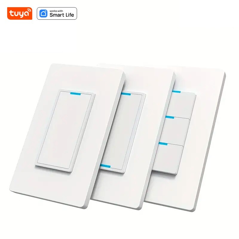 Tuya WiFi pametni prekidač za svjetlo, potrebna je neutralna žica, 110-240 V, 1/2/3 upravljačka ploča, rad s aplikacijom Smart Life&Tuya, Alexa i Google