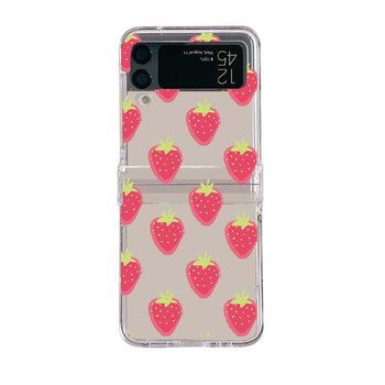 Θήκη κινητού τηλεφώνου Samsung zflip6 Flip Custom Simple Strawberry Fit για Galaxy Zflip3/4/5 Σετ τριών τεμαχίων Νέο