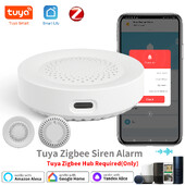 Sirenă de alarmă Tuya Zigbee pentru securitatea casei inteligente Difuzorul de 100db Funcționează cu Alexa Yandex Alice Necesită Hub Tuya Zigbee.