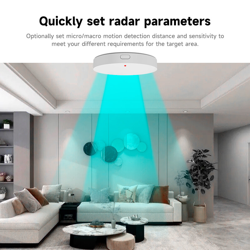 Detector de fascicul de prezență umană Tuya Wifi/Zigbee Detector radar de înaltă precizie de persoană Senzori statici de mișcare sprijină viața inteligentă