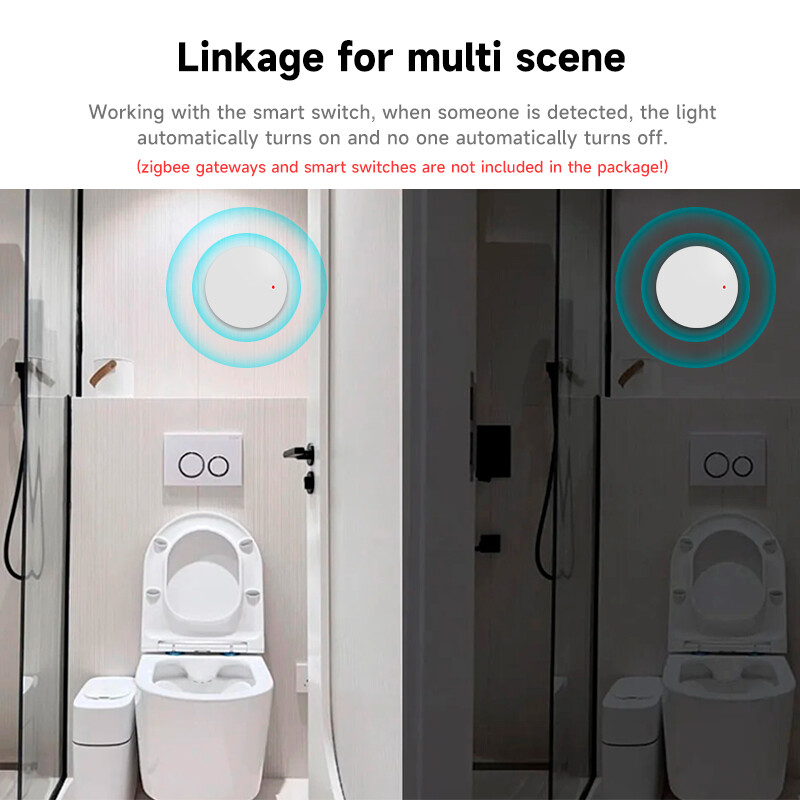 Detector de fascicul de prezență umană Tuya Wifi/Zigbee Detector radar de înaltă precizie de persoană Senzori statici de mișcare sprijină viața inteligentă