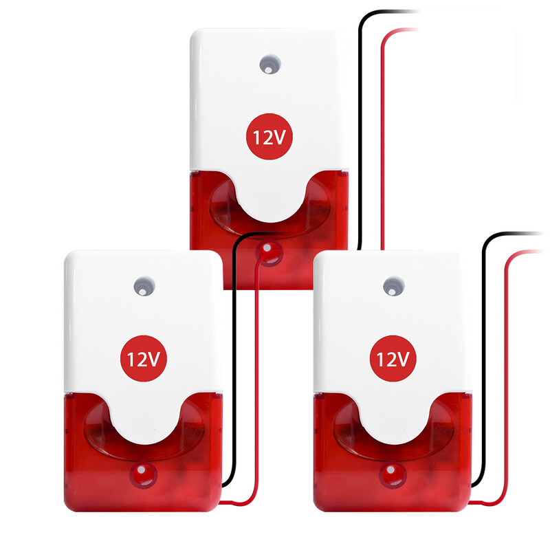 Eleopard siseruumides juhtmega alarmi sireen strobe välklamp 12 V juhtmega välgu sireen juhtmega tsooni gsm häiresüsteemi jaoks