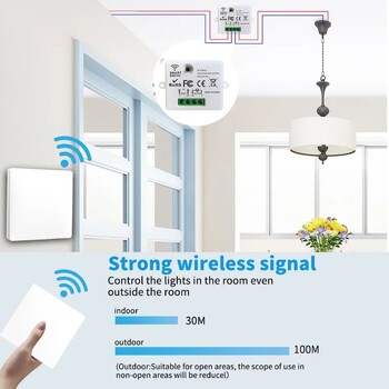 Интелигентен WiFi превключвател за осветление 16A RF433MHz Безжично приложение Гласово управление Smart Home Smart Life Работа с Google Home