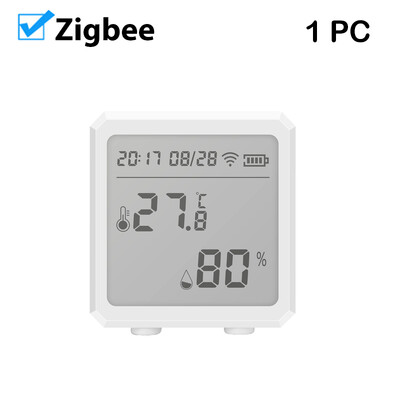 Tuya Smart WiFi Detector de temperatură umiditate Termometru higrometru de interior cu afișaj LCD Senzor de alarmă