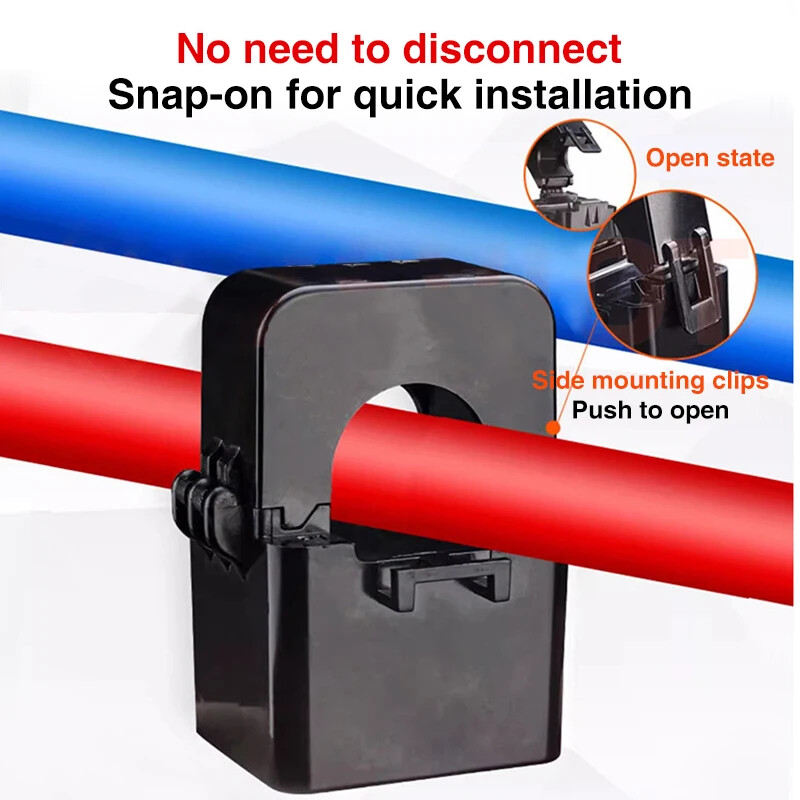 Contor de energie WiFi Tuya Smart Life, 120A, bidirecțional, 2 canale, cu aplicație de clemă, monitorizare, export și import solar, putere AC110V/240V