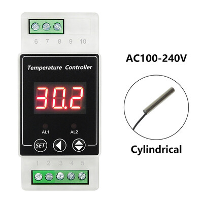 AC100-240V/DC 8-24V Termostat pe șină Din Controler pentru alarmă de temperatură Controler cu montare pe șină Din pentru încălzire Refrigerare
