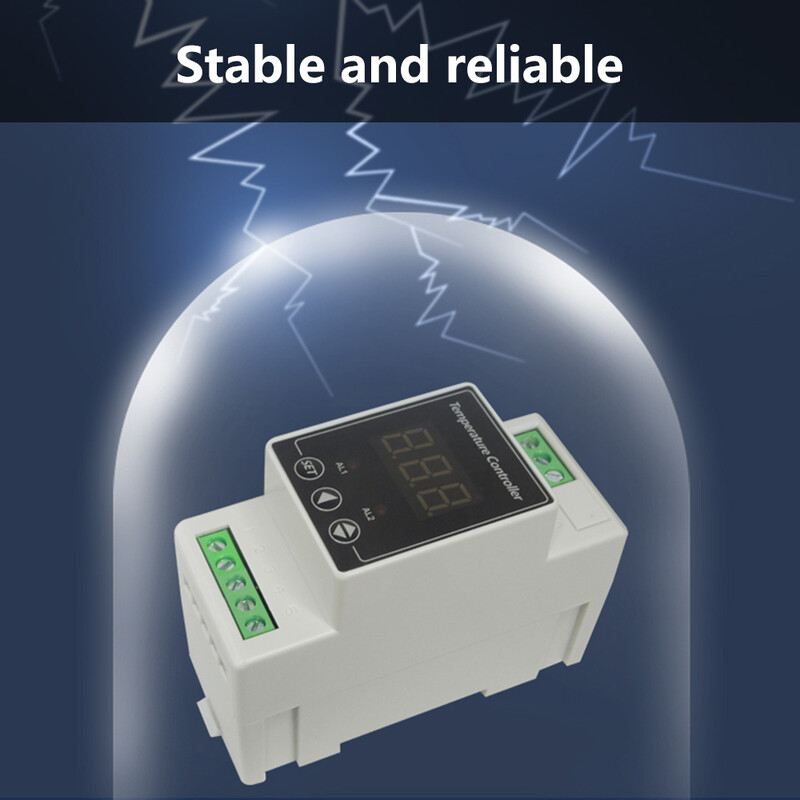 AC100-240V/DC 8-24V Termostat pe șină Din Controler pentru alarmă de temperatură Controler cu montare pe șină Din pentru încălzire Refrigerare