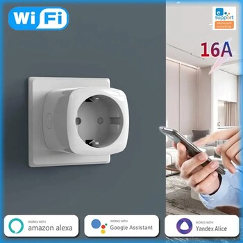 EWeLink EU Smart Socket WiFi Smart Plug With Power Monitoring Timing Voice Control Yandex Alice Маруся Alexa Google Assita