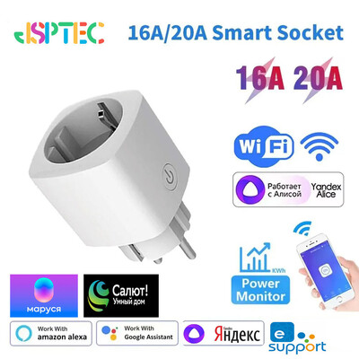 EWeLink EU Smart Socket WiFi išmanusis kištukas su maitinimo stebėjimu Laiko valdymas balsu Yandex Alice Маруся Alexa Google Assita