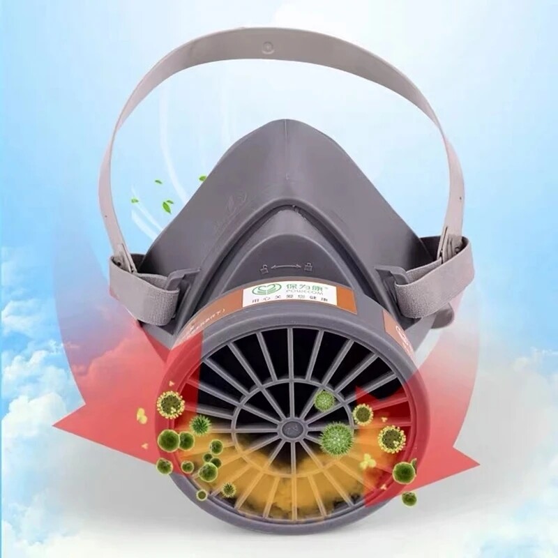 Mască de protecție împotriva fumului cu filtru de cărbune activat Respirator Vopsea Sudare Produse chimice Gaze toxice