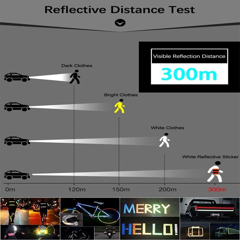 8 metru velosipēda riteņi, kas atstaro MTB velosipēdu, atstarojošā uzlīmes lente riteņbraukšanai Brīdinājuma drošības velosipēda riteņa dekors