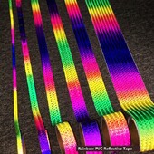 Spalvingi šviesą atspindintys lipdukai su gradiento akinančiomis spalvomis, motociklo dviračio kėbulo dekoravimo šviesą atspindinti juosta