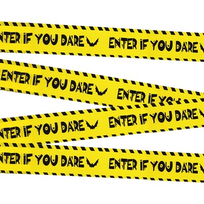 Bandă de frică de Halloween Bandă de precauție Semne de siguranță Bandă de pericol de Halloween Bandă pentru scena crimei Bandă de avertizare Decorațiuni de Halloween
