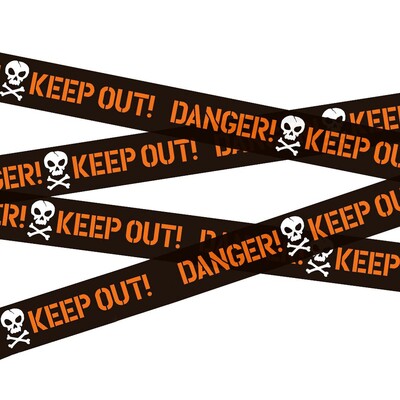 Bandă de frică de Halloween Bandă de precauție Semne de siguranță Bandă de pericol de Halloween Bandă pentru scena crimei Bandă de avertizare Decorațiuni de Halloween