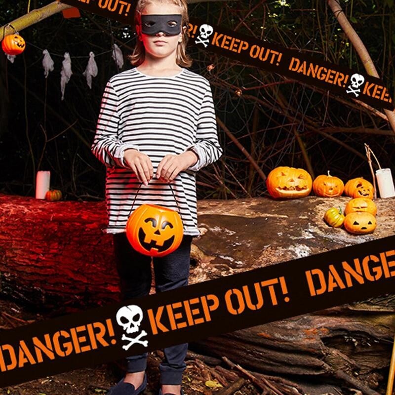 Helovino baimės juosta Įspėjamoji juosta Saugos ženklai Helovino pavojaus juosta Nusikaltimo scenos juosta Įspėjamoji juosta Helovino dekoracijos