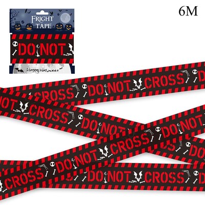 6m/9m Helovīna brīdinājuma lentes zīmes Helovīna rekvizīti Bīstamības brīdinājuma līnijas izolācijas jostas zīme Mājas dārzs Helovīna dekorēšana