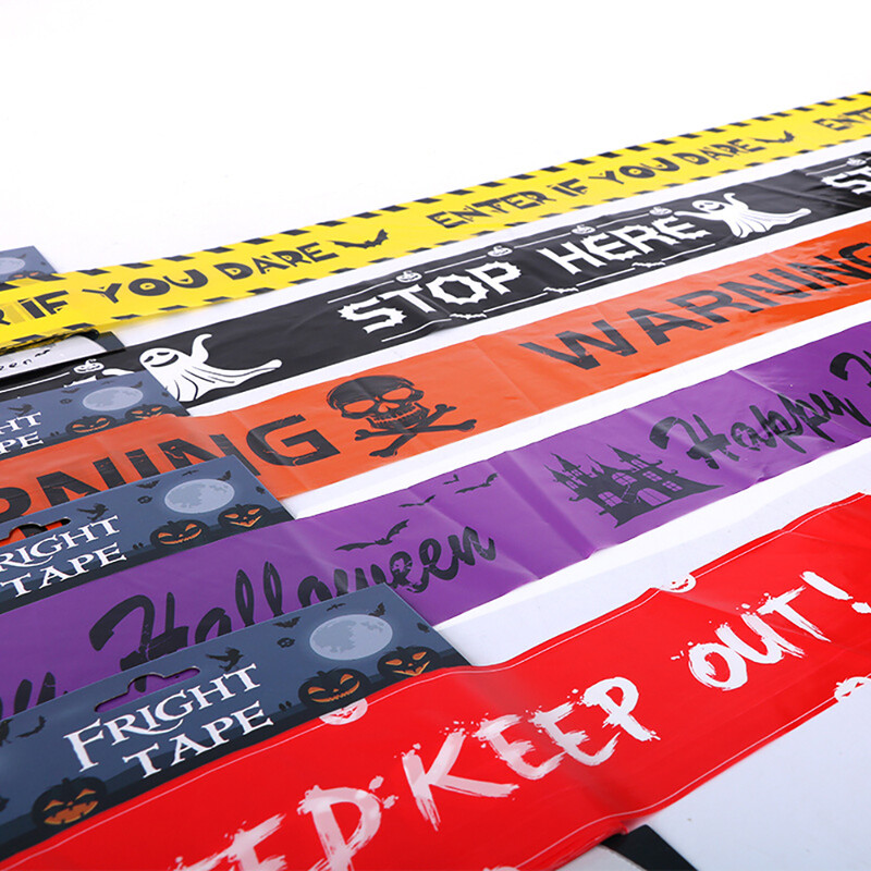 6m/9m Helovino įspėjamoji juosta Helovino rekvizitai Pavojingos linijos izoliavimo diržo ženklas Namų sodas Helovino dekoravimas