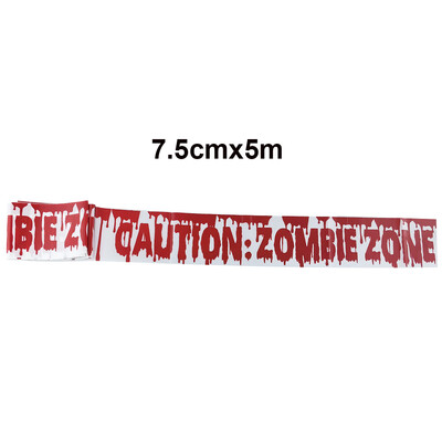 1 iepakojums 6 m Helovīna brīdinājuma lente You Dare Zombie Plakāti Baiļu lente zombiju tematiskajai ballītei Helovīna ballītes dekorēšanai