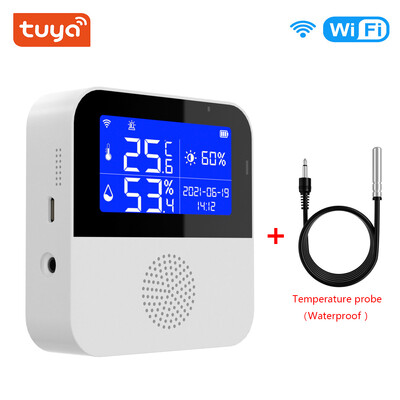 „Tuya Wifi“ temperatūros drėgmės jutiklio signalizacija „Smart Home“ vidaus lauko termometro detektorius, skirtas augalų akvariumo palaikymui „Alexa“
