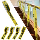 Bandă galbenă Bandă de avertizare Caracter negru FRAGIL Bandă de identificare a pericolului 2,4 cm*25 M Semne de avertizare Decorative Bandă adezivă
