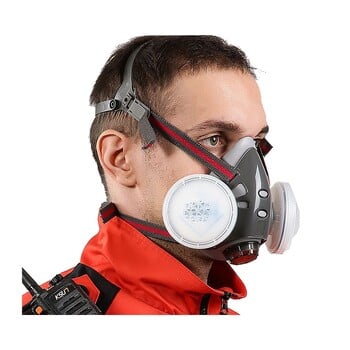 Αναπνευστήρας XYEHS Half Face Dust Mask with 2x Dust Fliter Cartridges & 2x Dust Filter Cotton TPE Face Shield Cover Safety Work