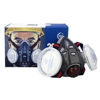 Αναπνευστήρας XYEHS Half Face Dust Mask with 2x Dust Fliter Cartridges & 2x Dust Filter Cotton TPE Face Shield Cover Safety Work