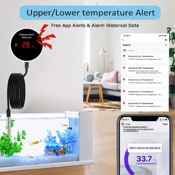 Tuya WiFi Temperature Senor 1M/3M Probe Digital LCD Screen Smart Life Thermometer For Fridge Water Pool Thermostat Дистанционна аларма