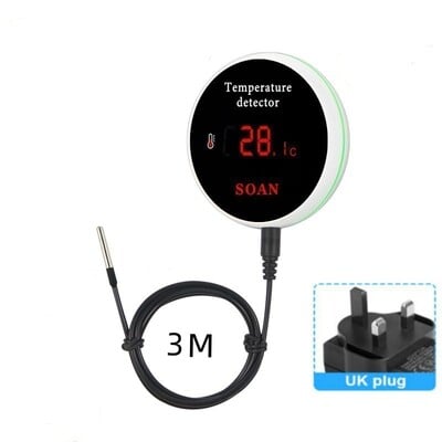 Tuya WiFi temperatūras sensors 1M/3M zondes digitālais LCD ekrāns Smart Life termometrs ledusskapja ūdens baseina termostatam tālvadības signalizācija