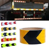 5x300CM Bandă reflectorizante pentru mașină Marcaj de siguranță Autocolant reflector auto multicolor Autocolante de avertizare pentru motociclete Decalcomanii Bandă de avertizare săgeată