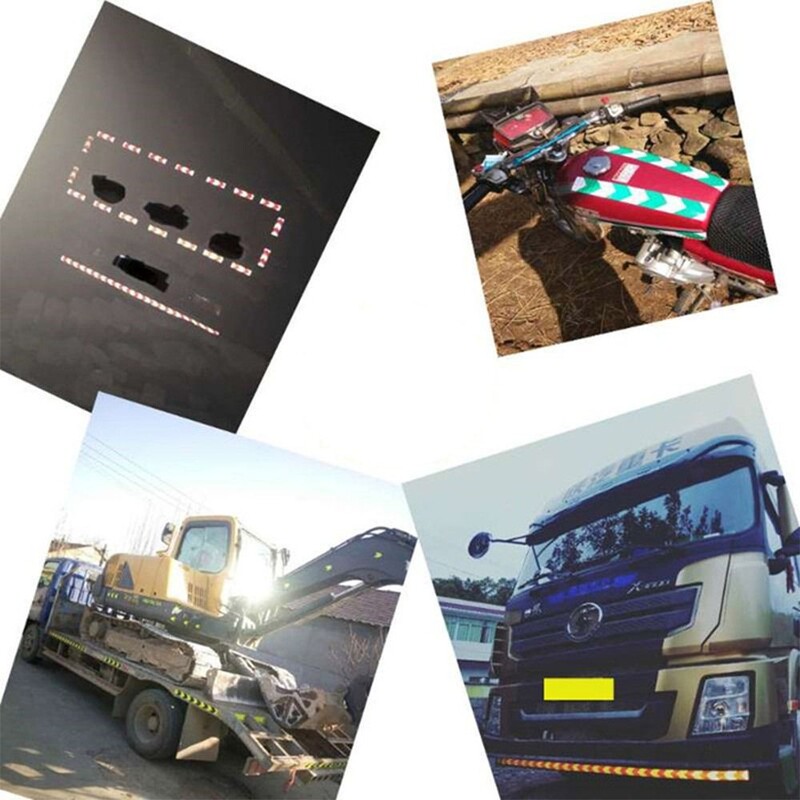 5x300CM automobilio šviesą atspindinti juosta, saugos ženklas Daugiaspalvis automobilio atšvaito lipdukas, įspėjamasis motociklo dekoro lipdukai, rodyklės įspėjamoji juostelė