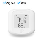 „Tuya Smart WiFi“ / „Zigbee“ temperatūros ir drėgmės jutiklis, patalpų higrometro termometras su LCD ekranu „Alexa Google Home“